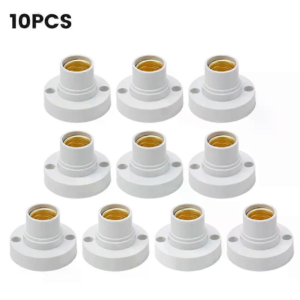 10Pcs E14 Light Bulb Holder Base Fitting Screw Cap LED Light Socket White Lamp Fixing Adapter Converter 100-230V