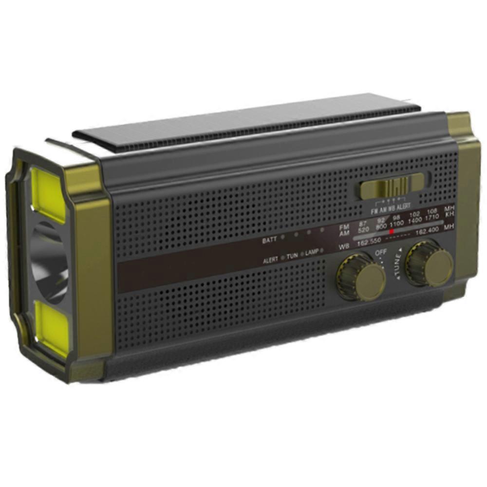 Rechargeable Battery Radio, Solar Crank Emergency Tool With USB Charger Flashlight Reading Lamp For Travel Camping