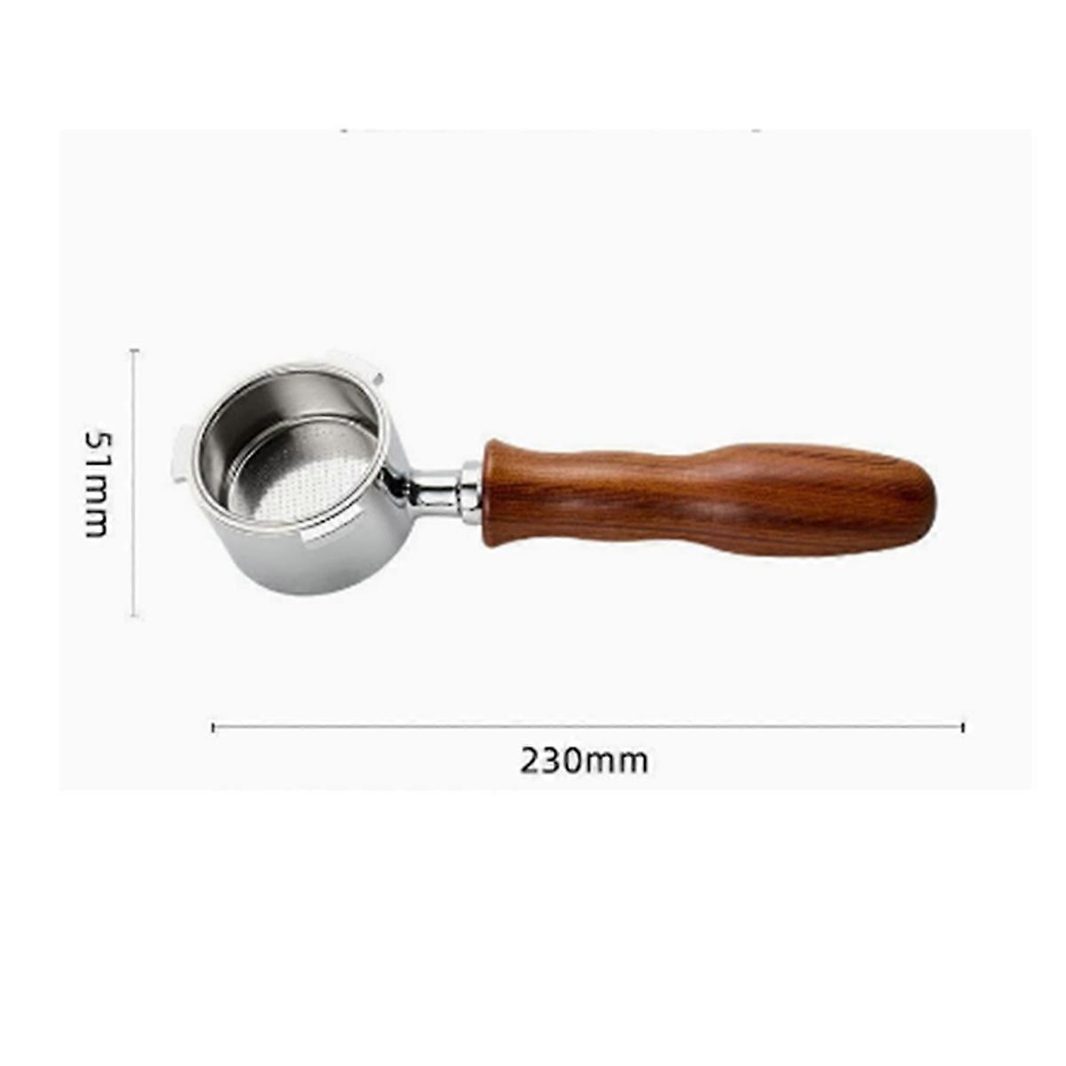 Porta-filtro sem fundo de 51 mm com tela de disco, porta-filtro profissional de aço inoxidável com 3 orelhas para expresso