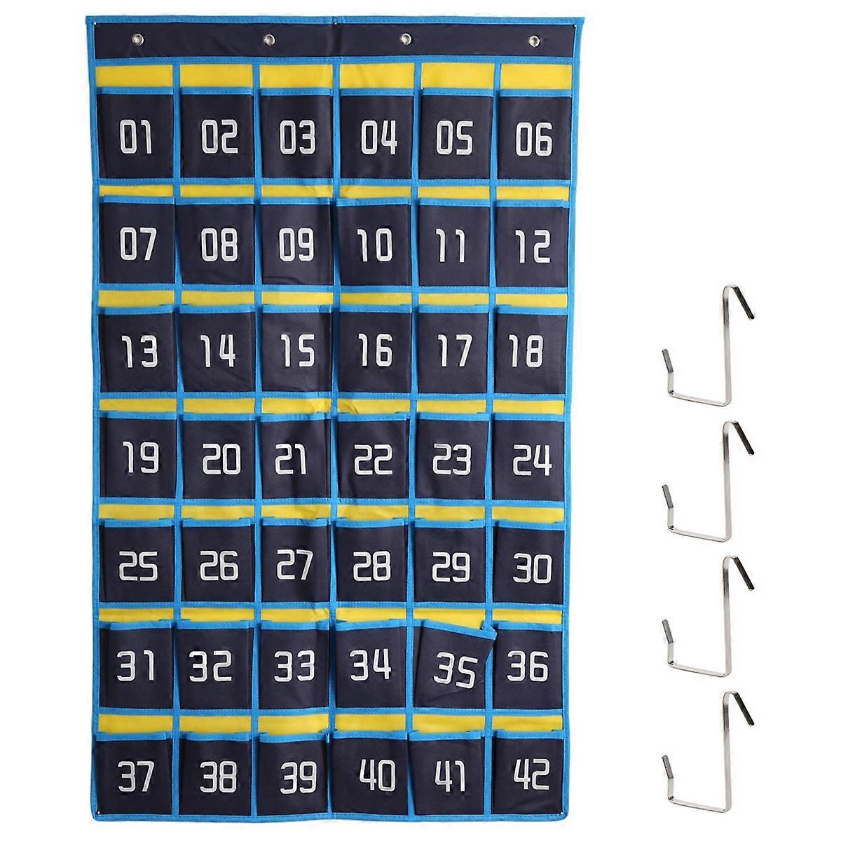 Pockets Chart Cell Phone Hanging Organizer Hanging Storage Bag for Classroom Calculator Mobile Phone