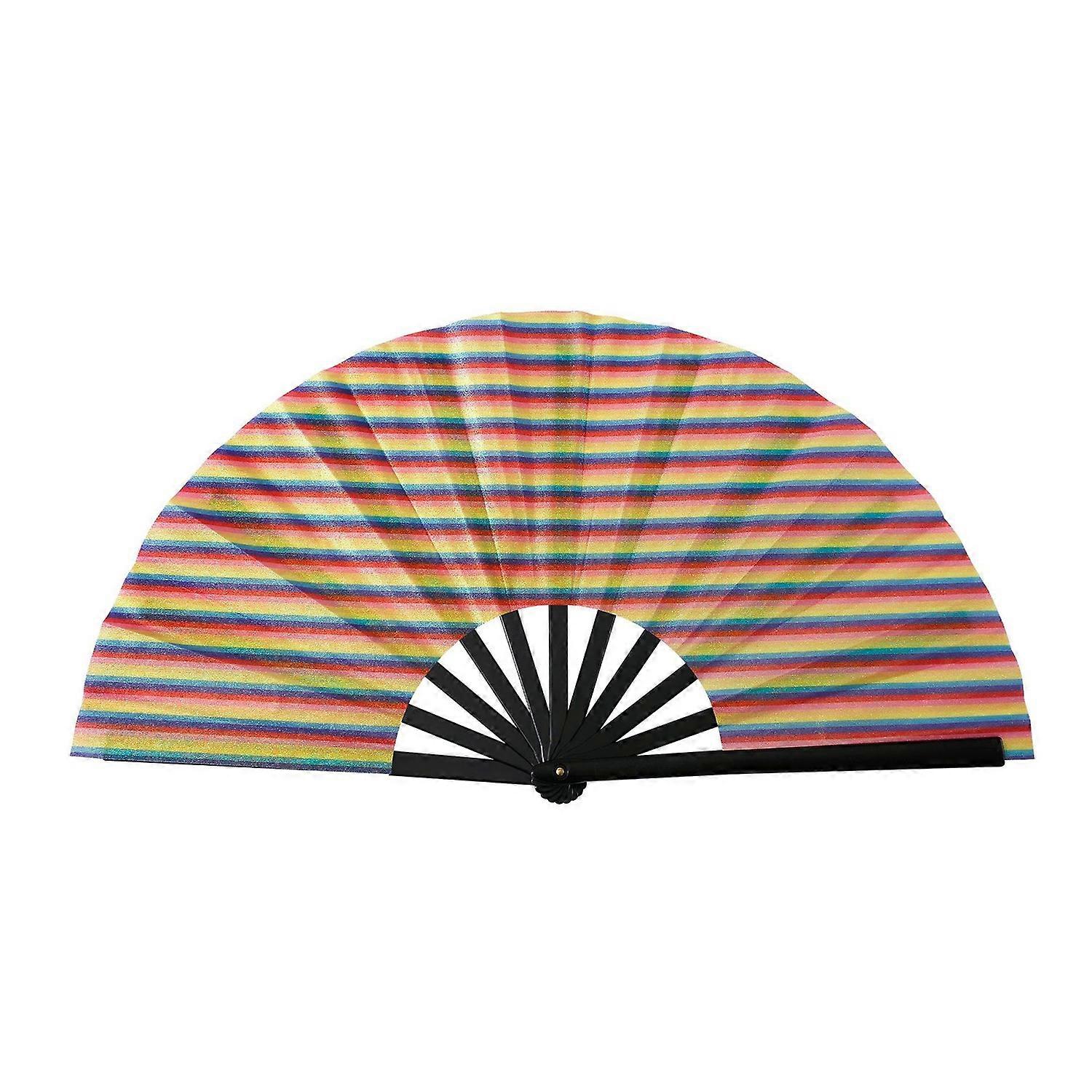 Glitter Kung Fu Folding Fan Dance Performance Handheld Fan Portable Lightweight Summer Cooling Fan