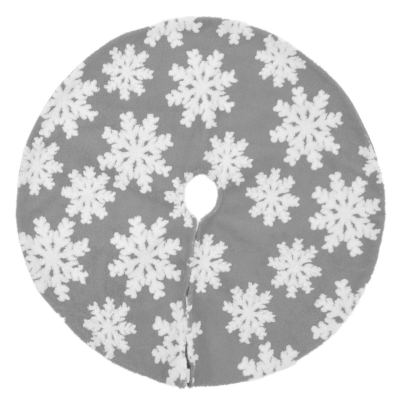 Christmas Tree Skirt Cute Snowflake Patterns Reused Beautiful Practical Christmas Tree Decorations for Decor Background78cm