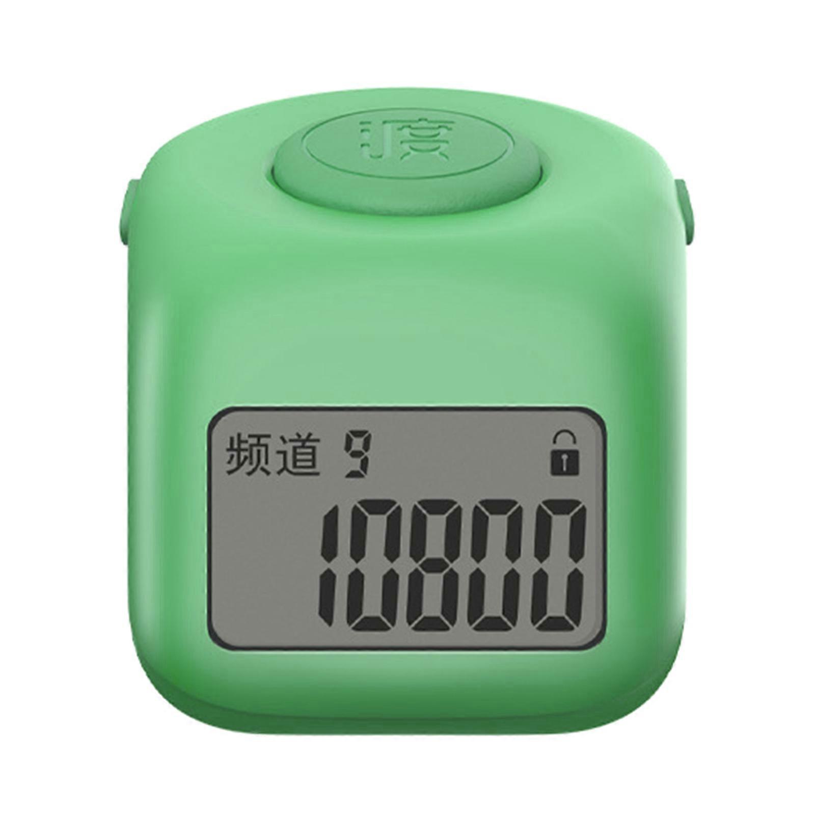 Precise SilentDigital El Tally Sayacı Dayanıklı FingerRing Hafif Dua Sayacı Tıklama 9 Kanal Yeşil