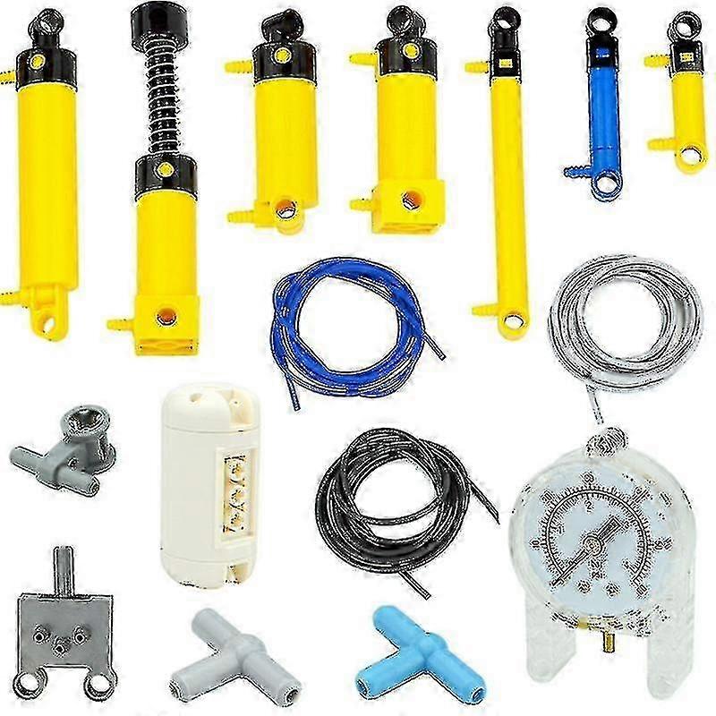 V2 Moc Technical Pneumatic Air Pump with Small Bricks 6L Capacity Reinforced Cylinder Compatible with 8800 Blocks