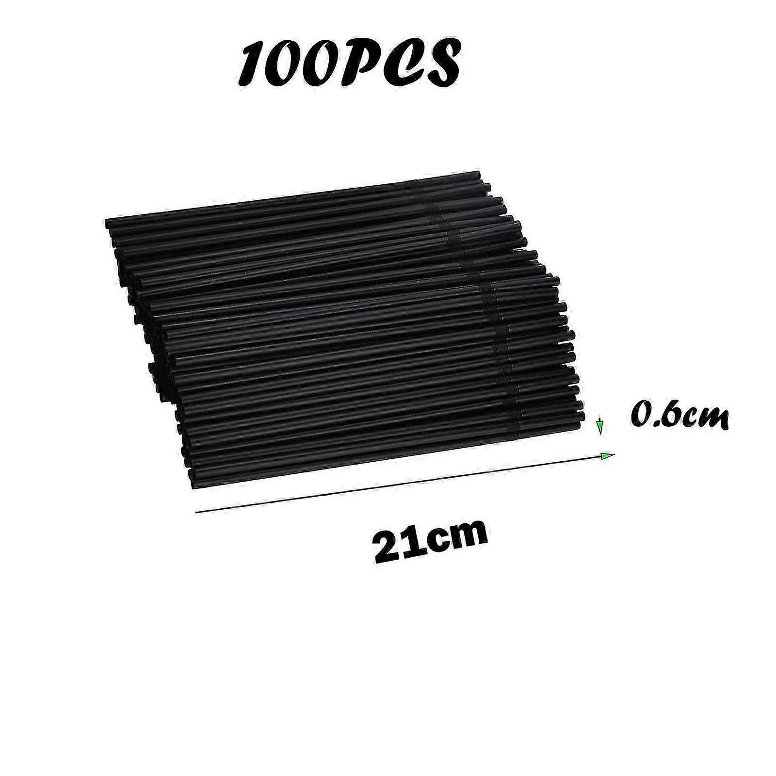 Black Disposable Plastic Straws