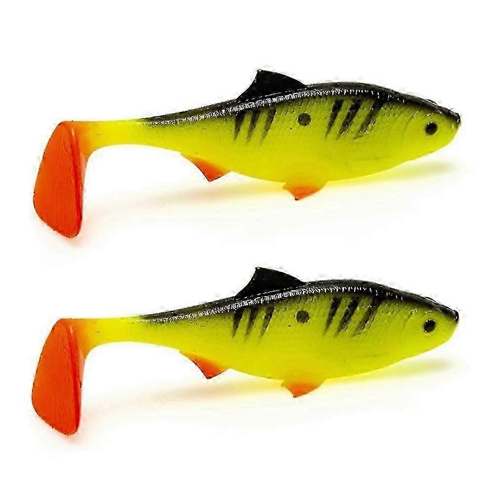 2Pack Fishing Swimbait Soft Plastic Lures, Paddle Tail Swim Baits with 3D Eyes, Sinking Paddle Tail Lure Bait Style B