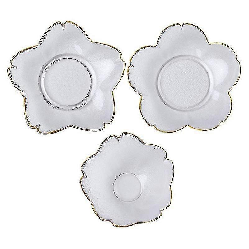3pcs Glass Dessert Plate