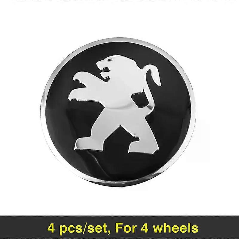 4pcs רכב גלגל רכזת מרכז מכסה סמל מתכת מדבקות תואם פיג'ו 206 307 308 3008 207 208 407 508 2008 5008 107 106 205 4008 301
