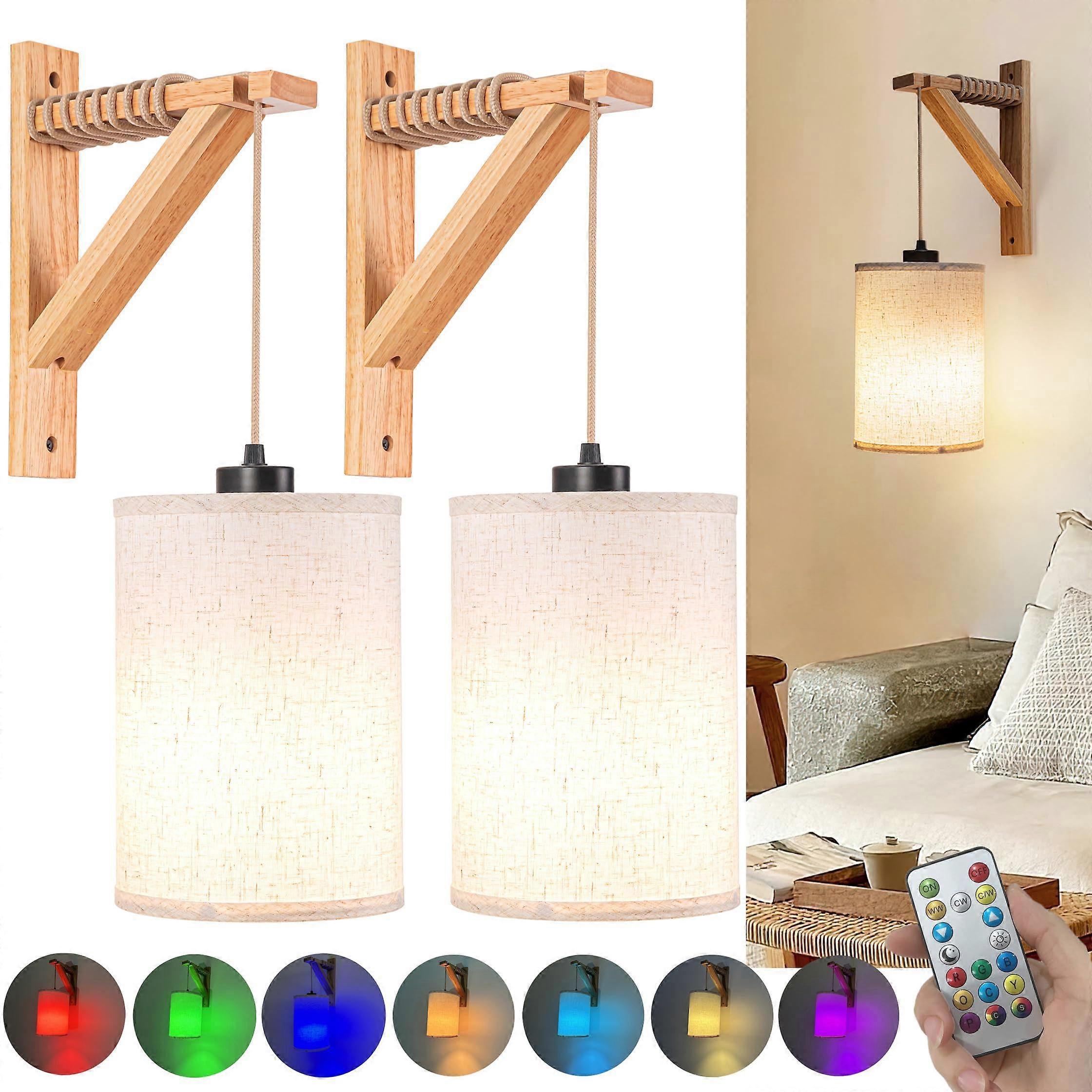 2 Set Rechargeable Wall Sconce Lights for Indoor Use, Modern Design, Battery Operated, Adjustable Brightness
