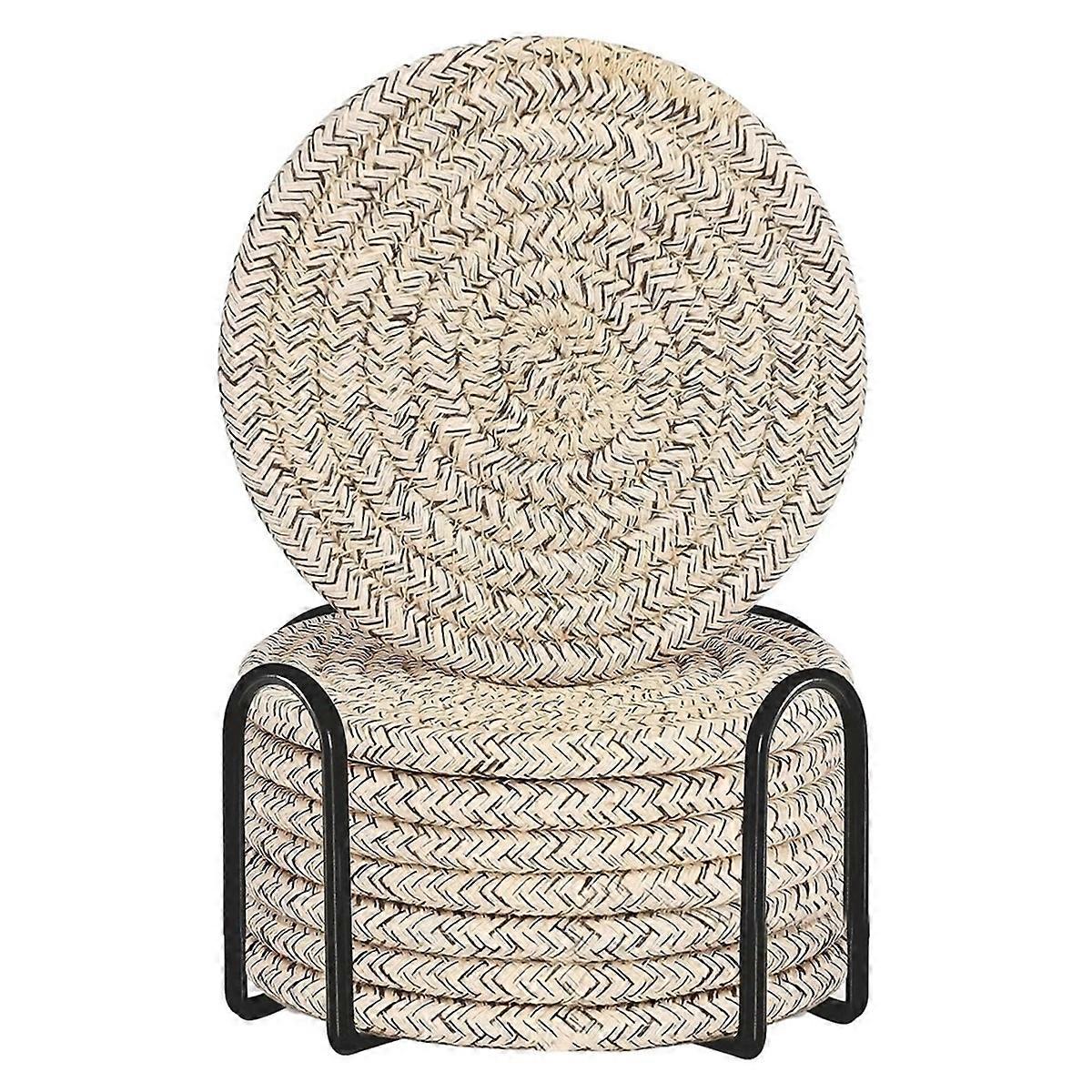 Drink with Holder Cotton Woven Absorbent for Drinks Home Decor Set