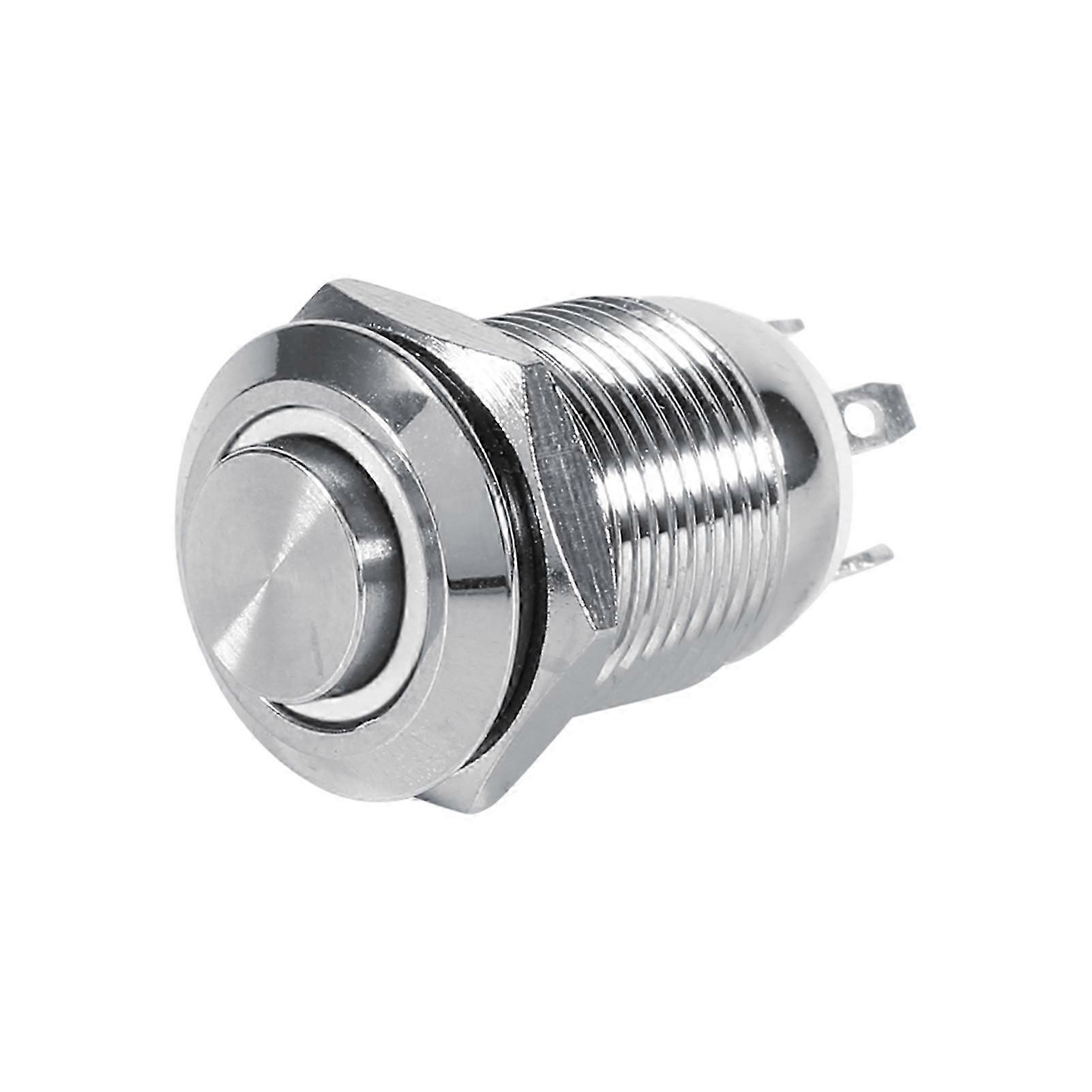 12mm Waterproof Metal Momentary Push Button Switch High Flush 4 Pin White LED 3V