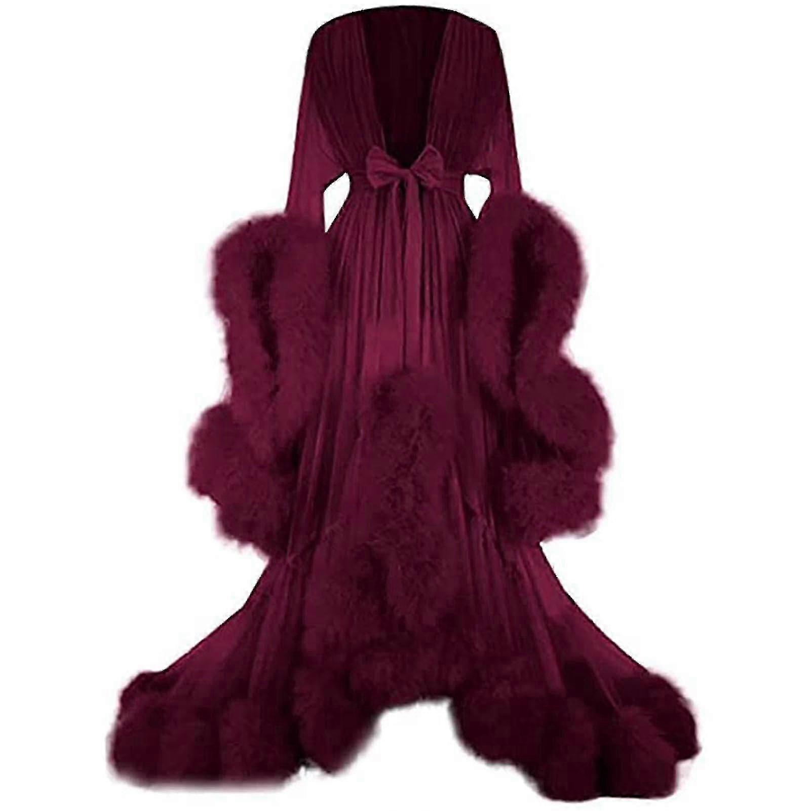 Women\'s Trailing Long Dress Feather Flared Eeves Dress Perfect For Bachelorette Parties
