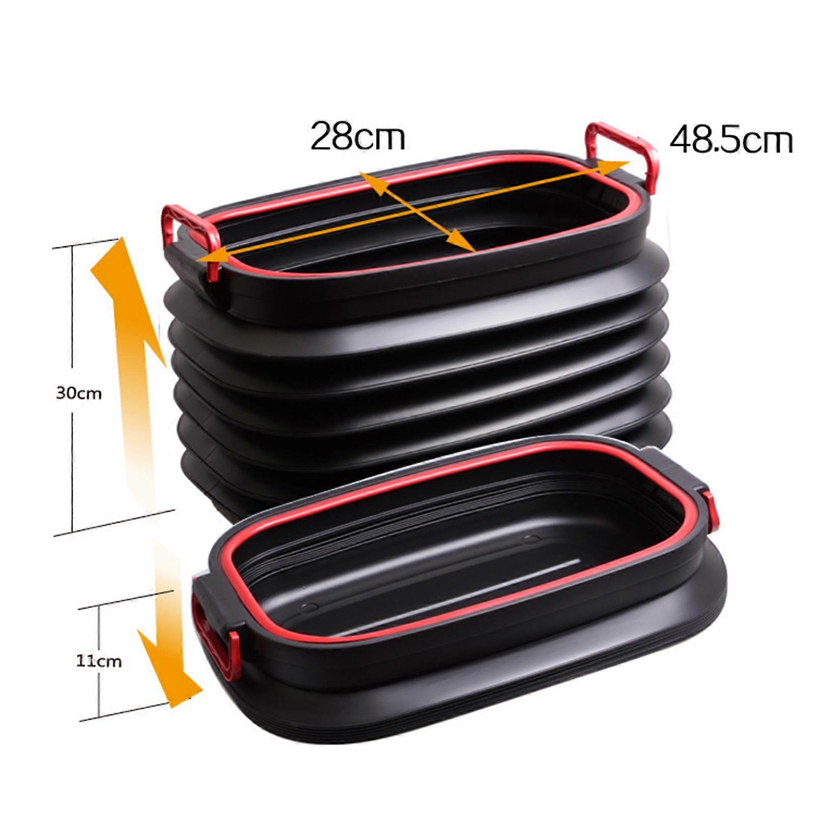 Retractable Trunk Storage Box 49x34x11cm Black with Lid