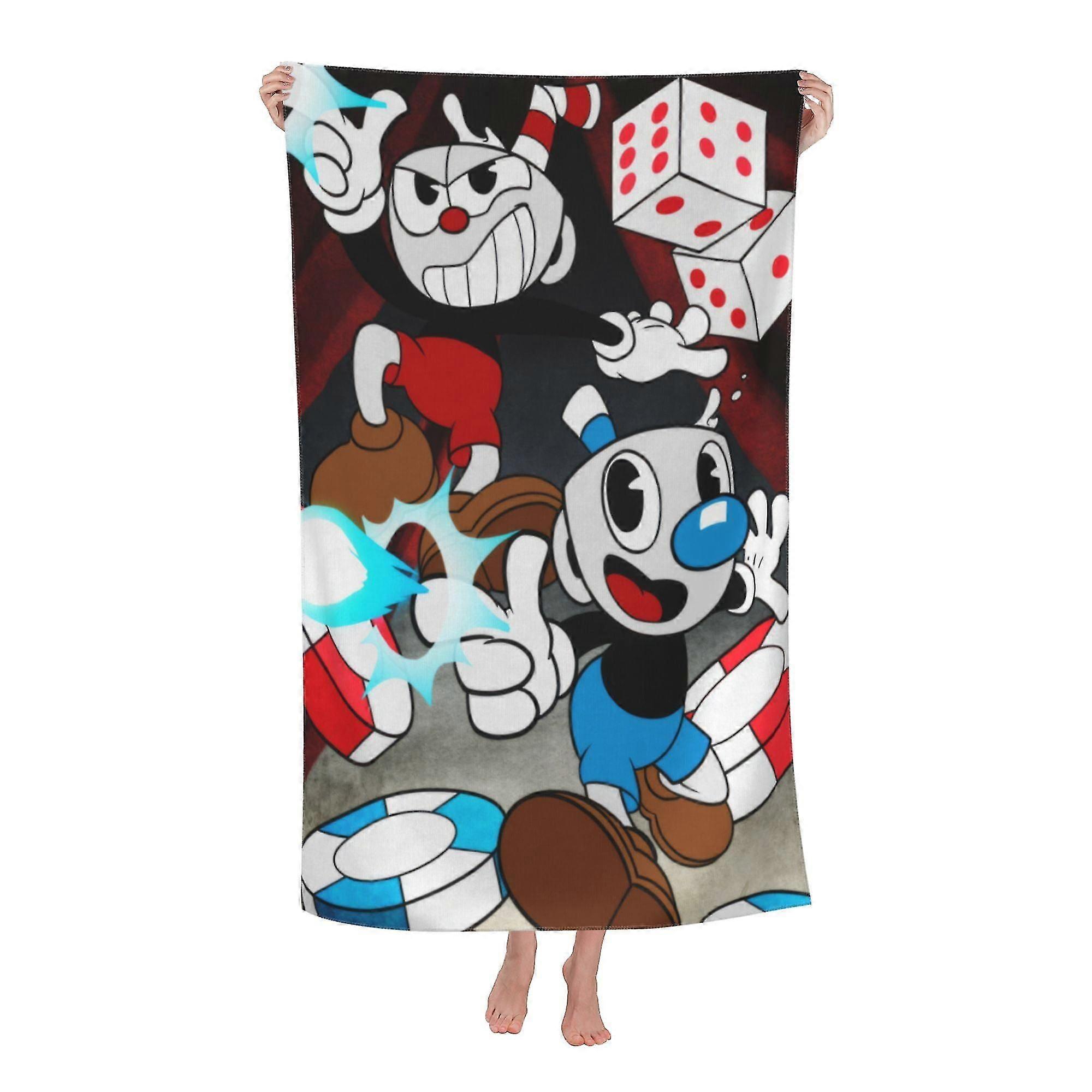 Cuphead Beach Towel, Large Microfiber Bath Towel