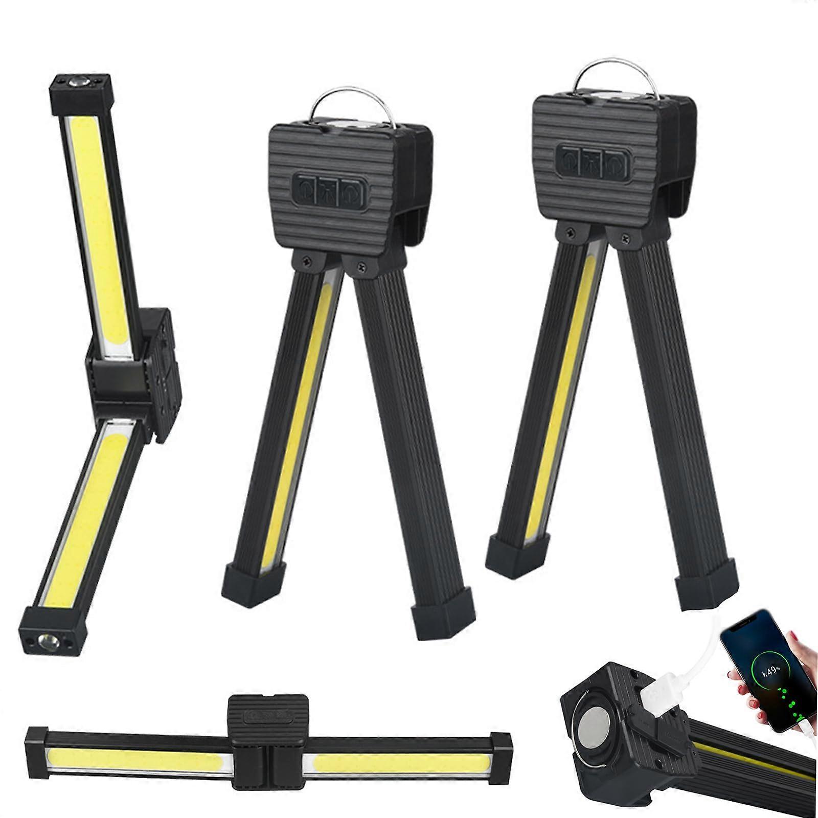 2 Pcs Magnet LED Gym Posing Lamp Power Bank Camping Light