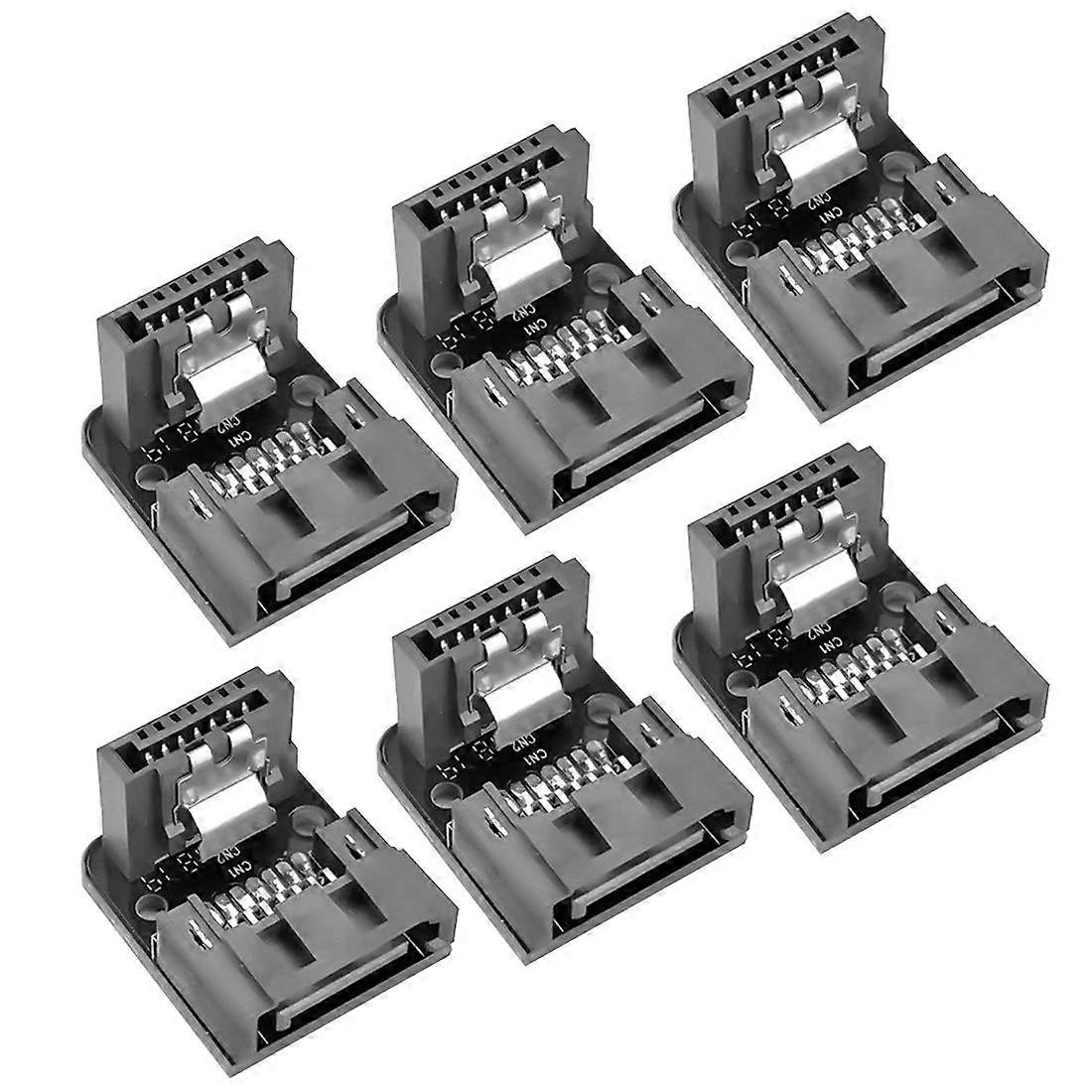 SATA 7Pin Adapter 7 Pin Male to 7 Pin Female 90 Degree Angled SATA Converter for Desktop PC SSD HDD (Pack of 6)