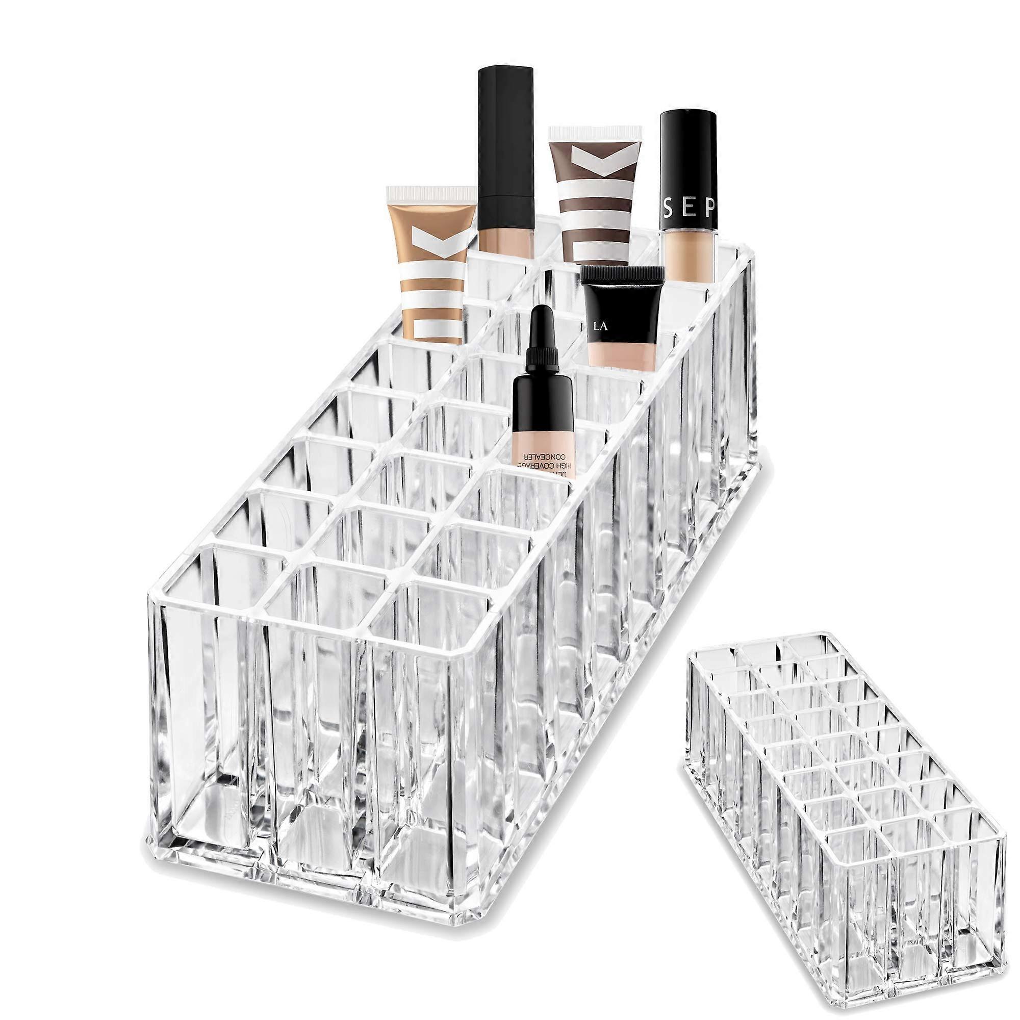 ALGORY Acrylic Concealer Organizer 24 Slot Deep Nest Storage Box for Airbrush Creamy Tubes and Applicator Rods