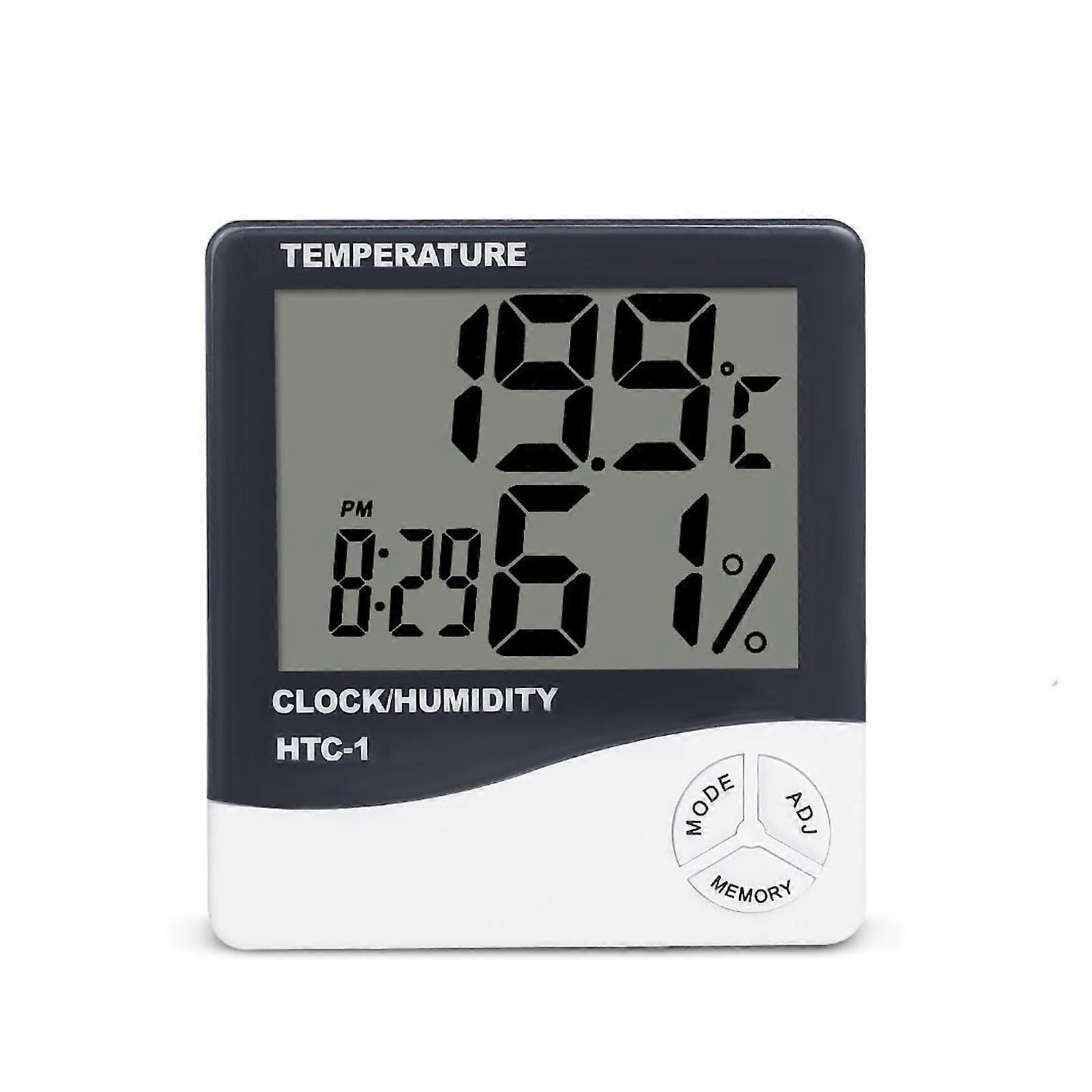 Electronic Thermometer Hygrometer Clock LCD Digital Temperature Hygrometer Home Outdoor Condition Station Alarm Clock, Type2