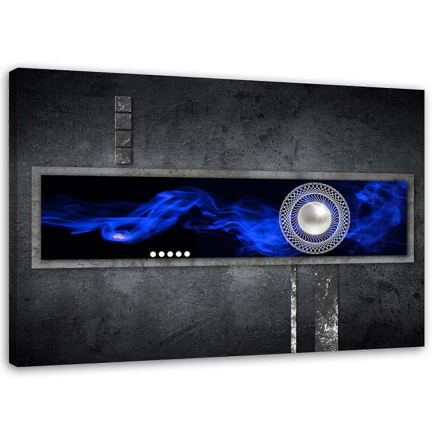 Lienzo, Abstracción de cobalto con perla - 60x40