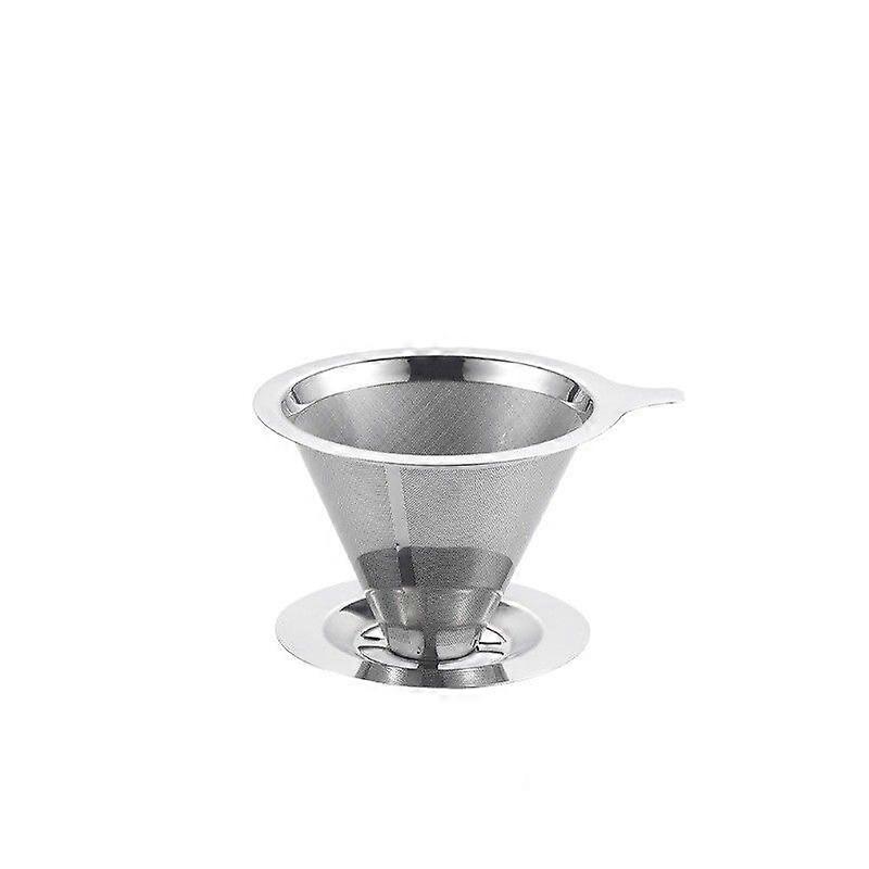 Hand brewed coffee filter stainless steel coffee pot drip filter cup coffee leak with base filter paper filter