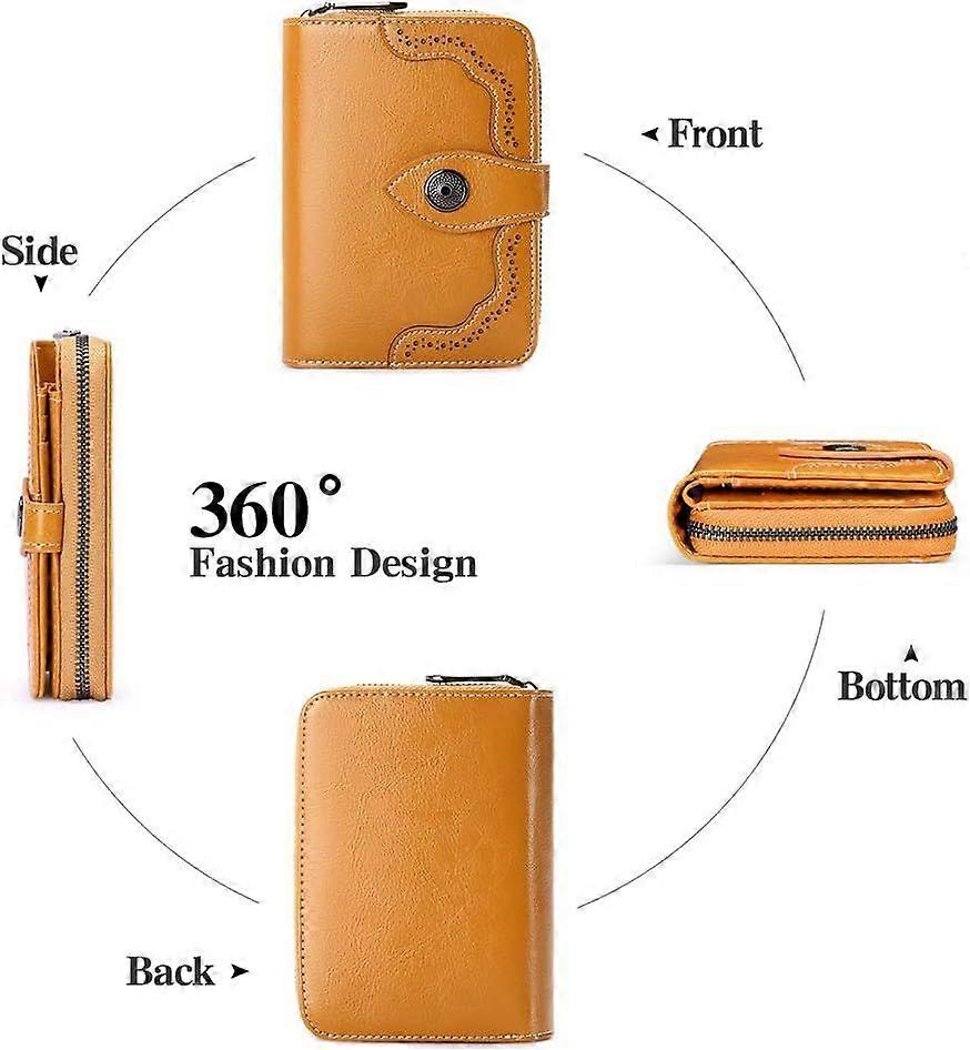 Women's Vintage Leather Wallets with RFID Blocking