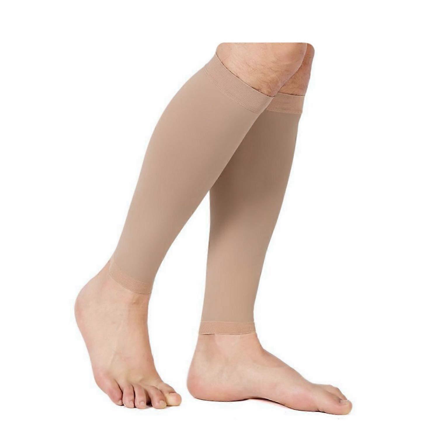 Calf Slimming 3D Compression Leg Shaping Effect Massaging Workout Circulation Toning Sleeve (Beige)