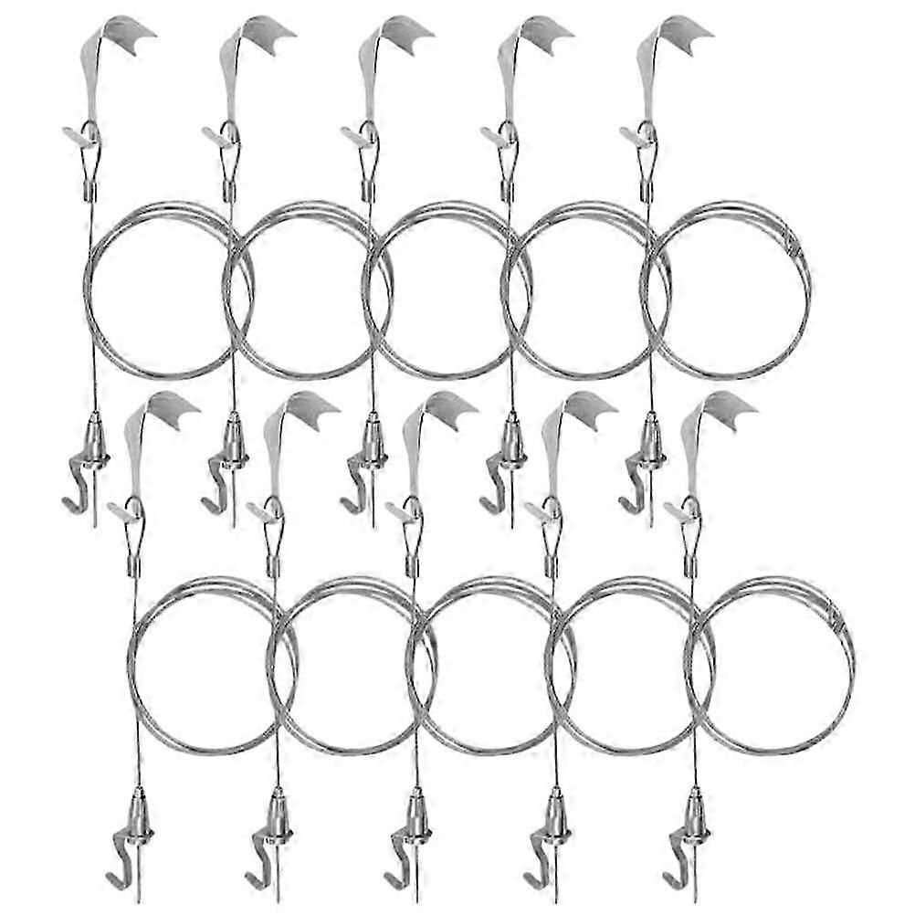 10 Sets Picture Hanging Wire Kit with Hooks for Display