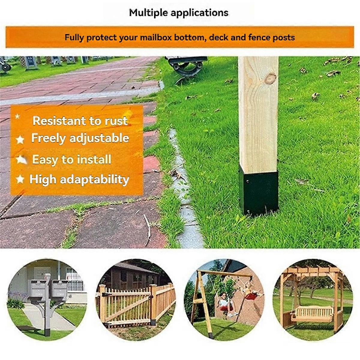 Post Base Protectors Guard for Wooden Mailbox Bracket