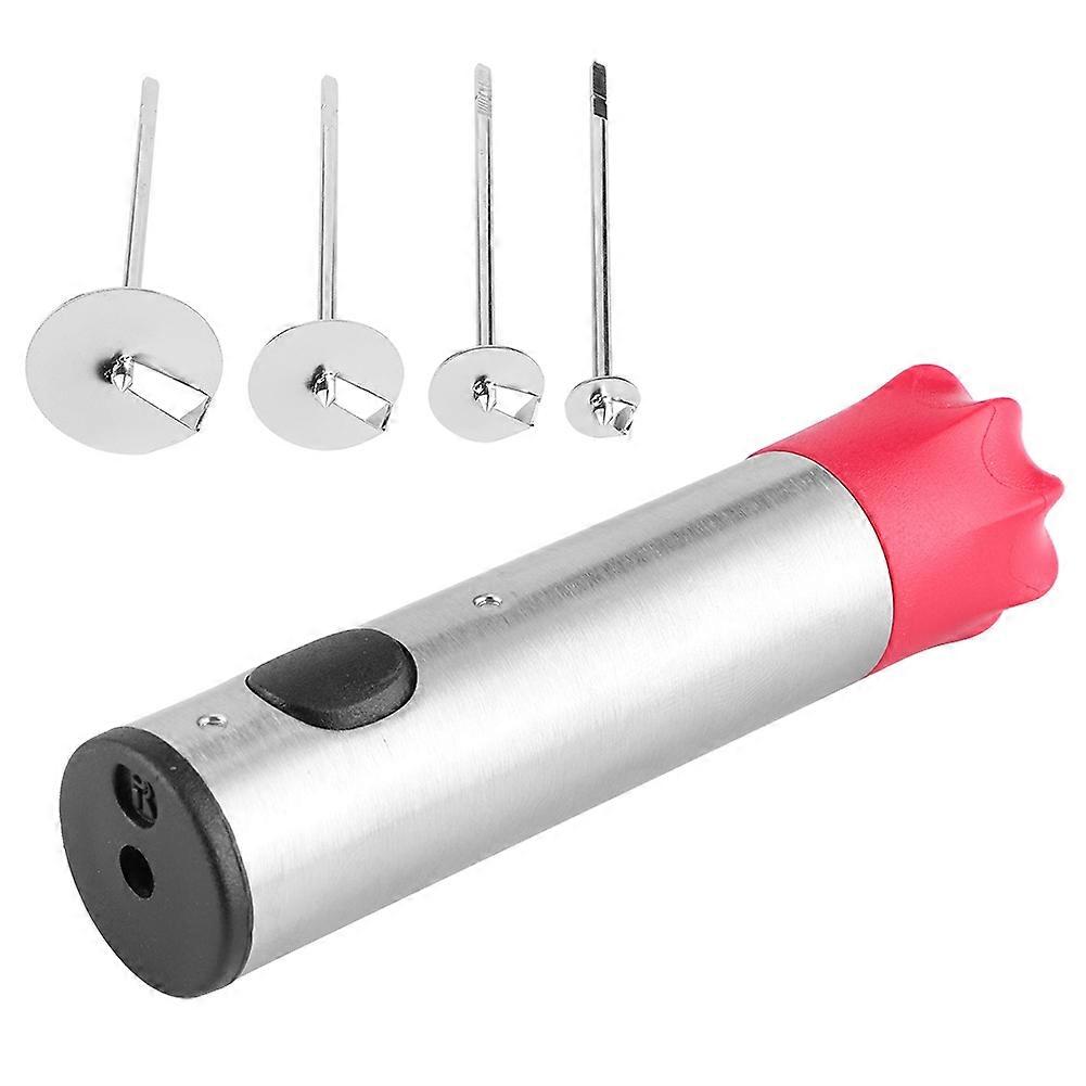 Rotating Vegetable Fruit Corer Drill Stainless Steel Red 22cm