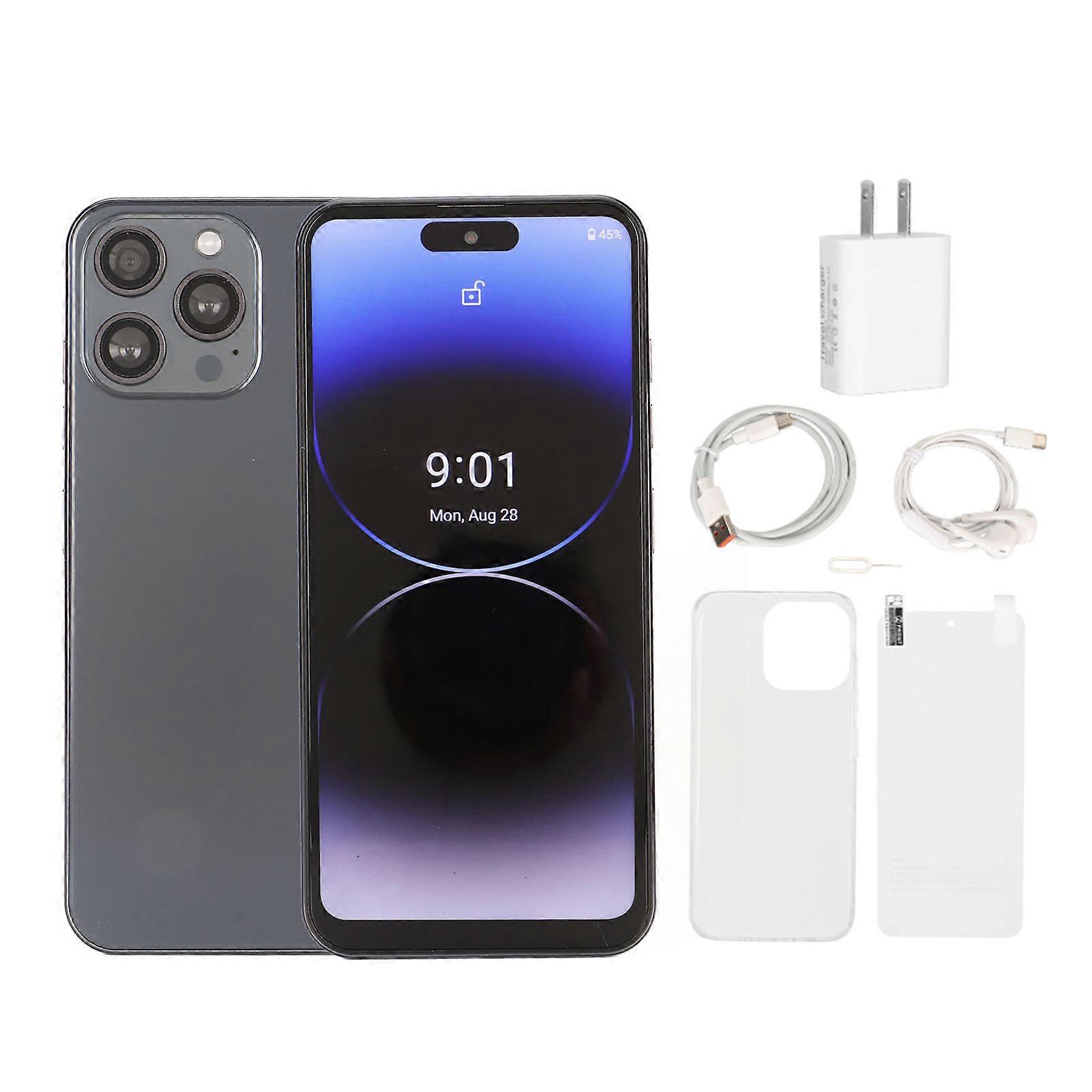 Unlocked Cell Phone 4G 6.7 Inch HD Capsule Screen 8GB RAM 256GB ROM 16MP Front 32MP Rear Camera Face Recognition Smartphone for Android 12