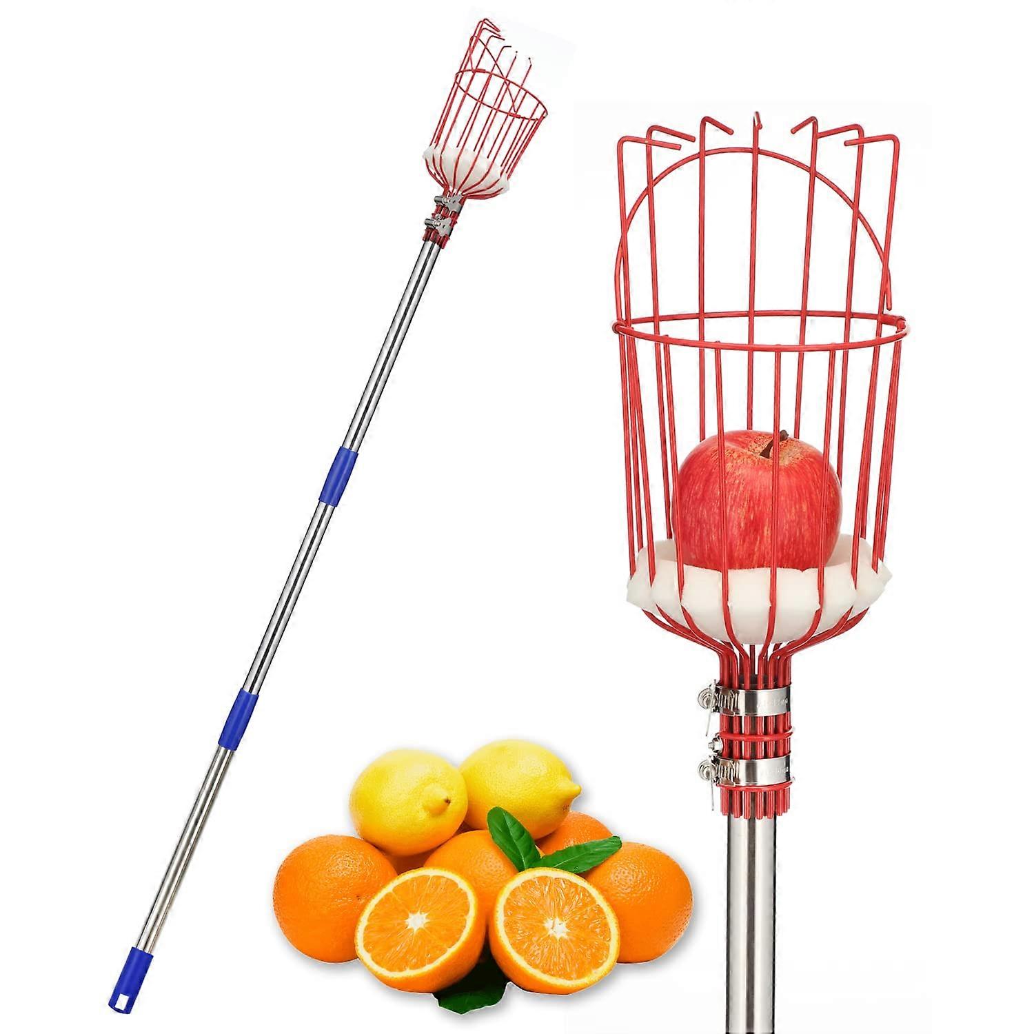 Fruit Picker, 13 FT Fruit Picker Pole with Large Basket, Length Adjustable Gardening Tools