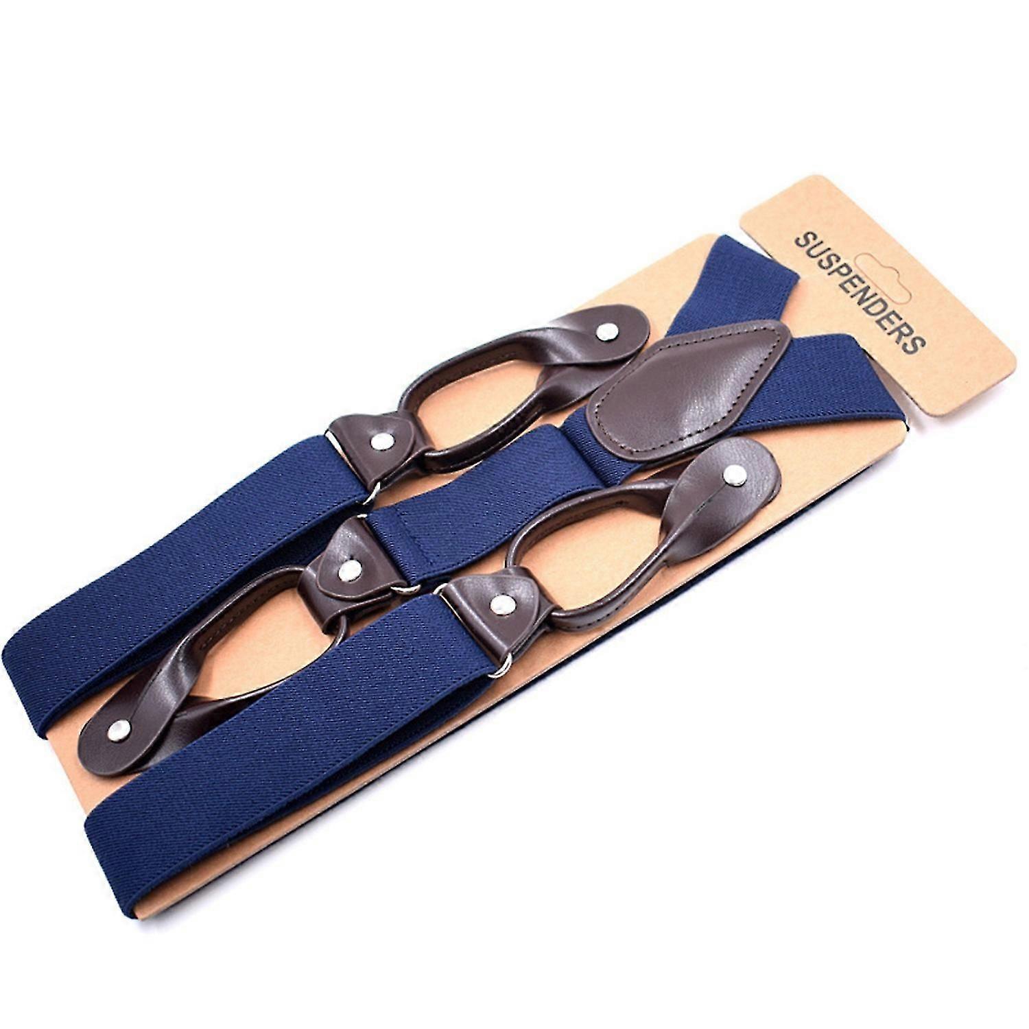 Men Suspender with 6 Button Closure Non-slip Design Adjustable Elastic Keep Your Pants Up Men