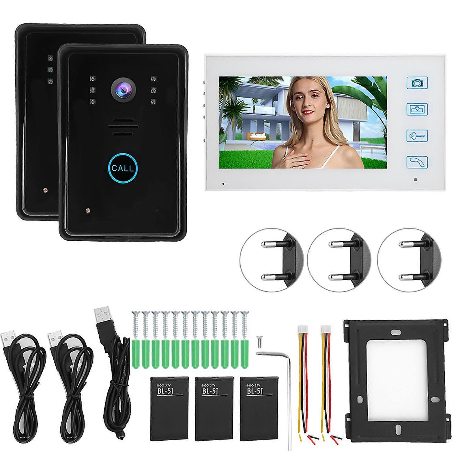 Waterproof Video Doorbell with Night Vision Intercom and 7" TFT Display for Secure Entry