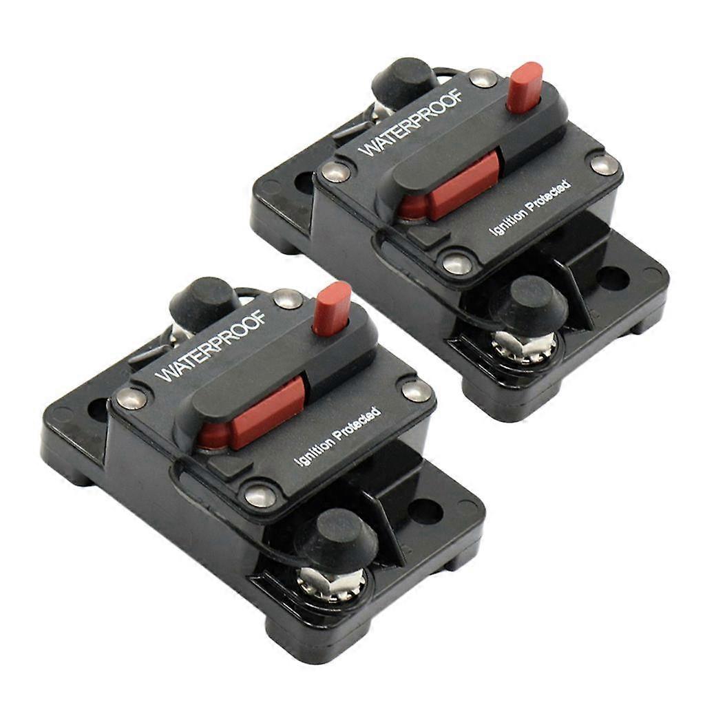 2x 12V/32V RV Car Circuit Breaker Manual Holder 30A+100A