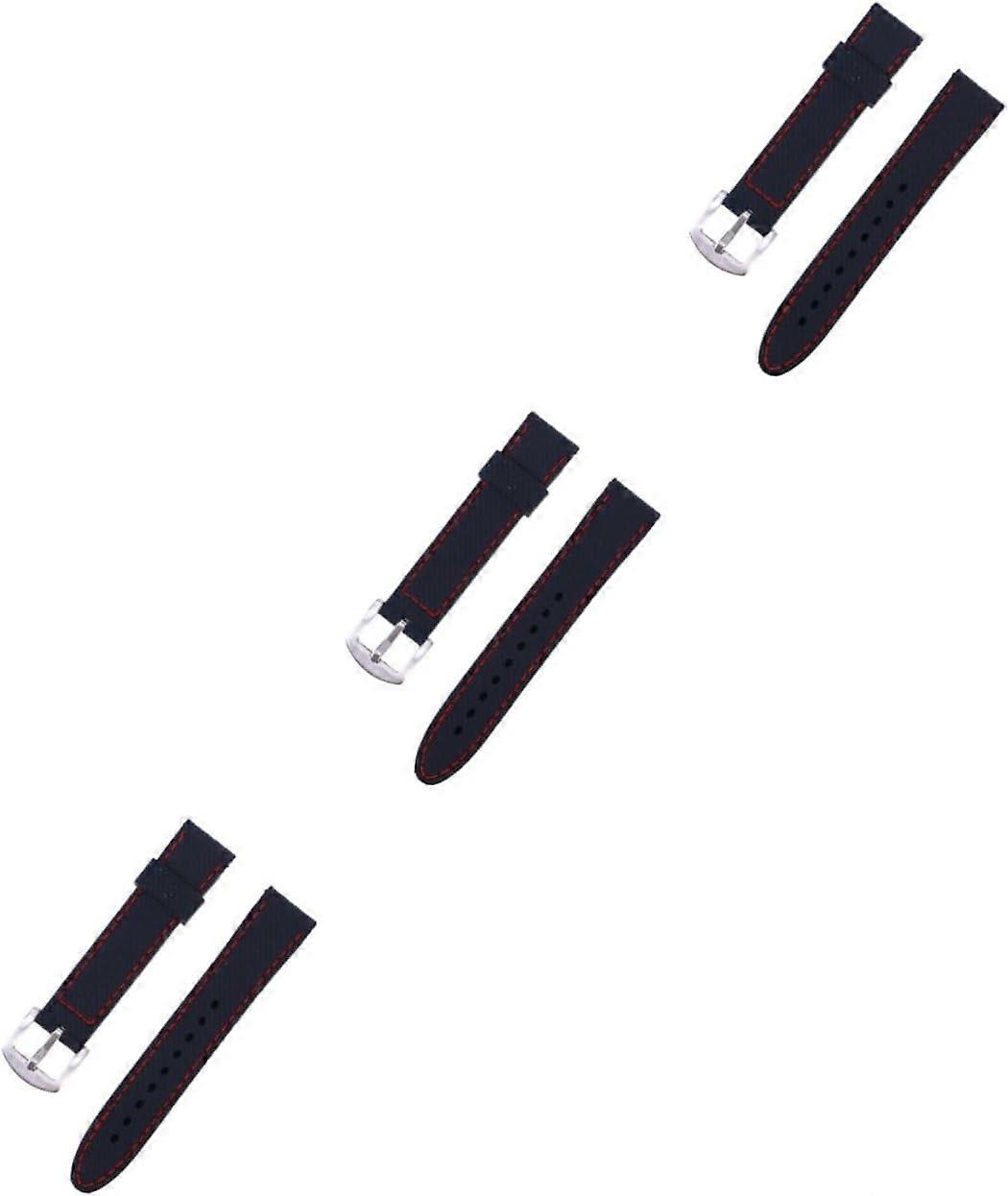 3pcs Smartwatch Replacement Bands 20mm Silicone Watch Straps Watch Strap