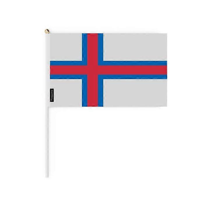 Set of Mini Flags – Faroe Islands – 14 x 21 cm – Handheld – Polyester - 50 pieces