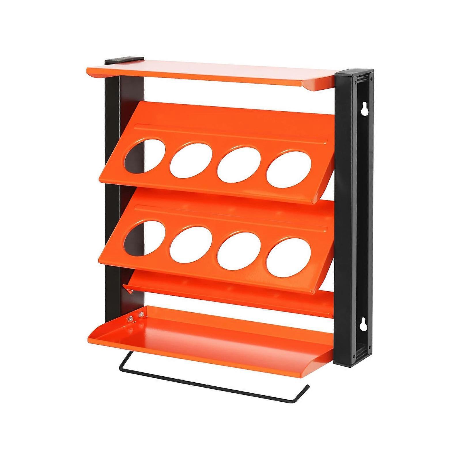 Sprayer Can Storage Rack Organizer Wall Mounted Design with Paper Towel Holder for Garage & Workspaces Professional Use