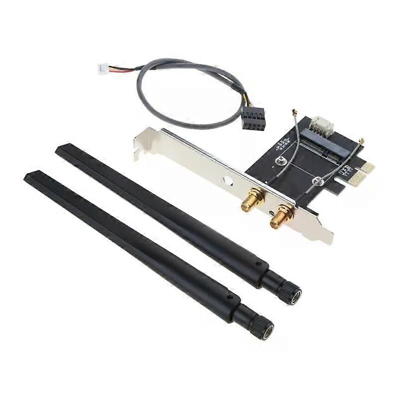 Mini PCI-Express to PCIE X1 Adapter Dual-Band 24-G Antenna Support Plugs & Play No Driver Needed for Computers 896C