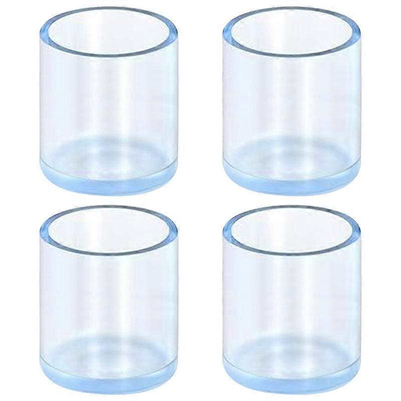 4 יחידות / סט 19 מ"מ עגול עמיד אבק גומי שקוף רהיטים כיסוי גרב רגל שולחן וכיסא רגל רגליים