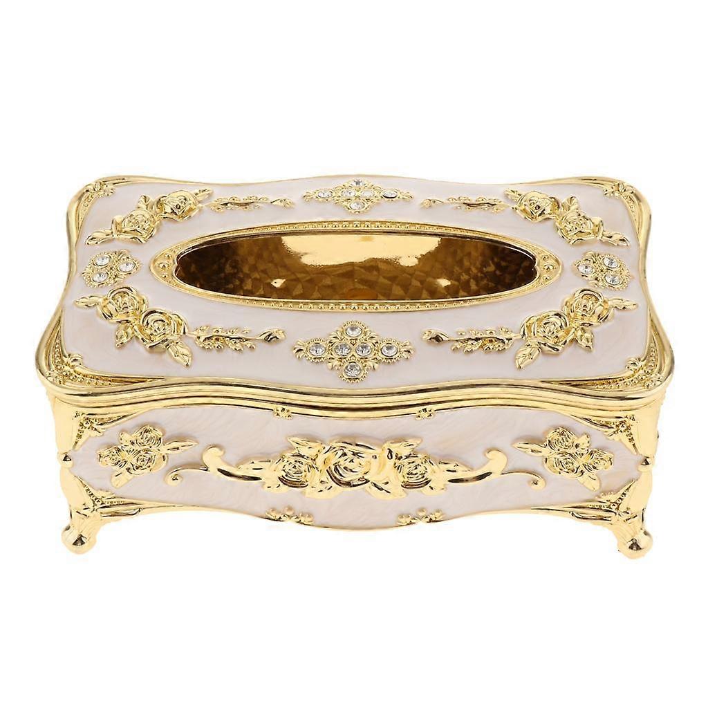 Luxurious Rose Tissue Box Holder Cover Electroplating Process Tissue Holders,