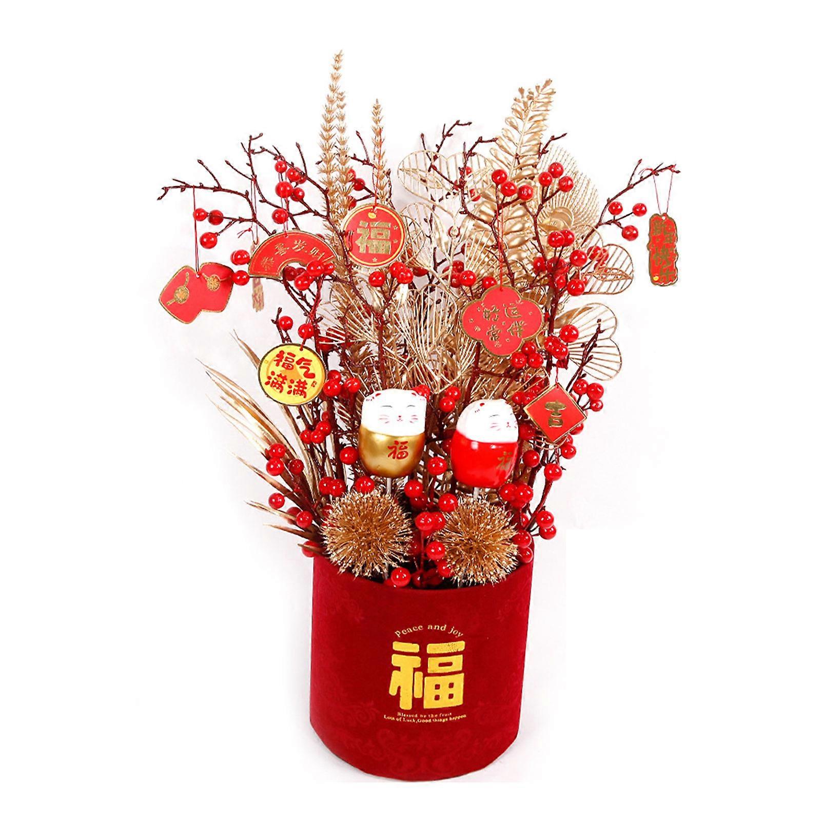 Spring Festival House Decorations For Home Table Decorations New Year Table Flower Basket Tabletop Decor Ornament