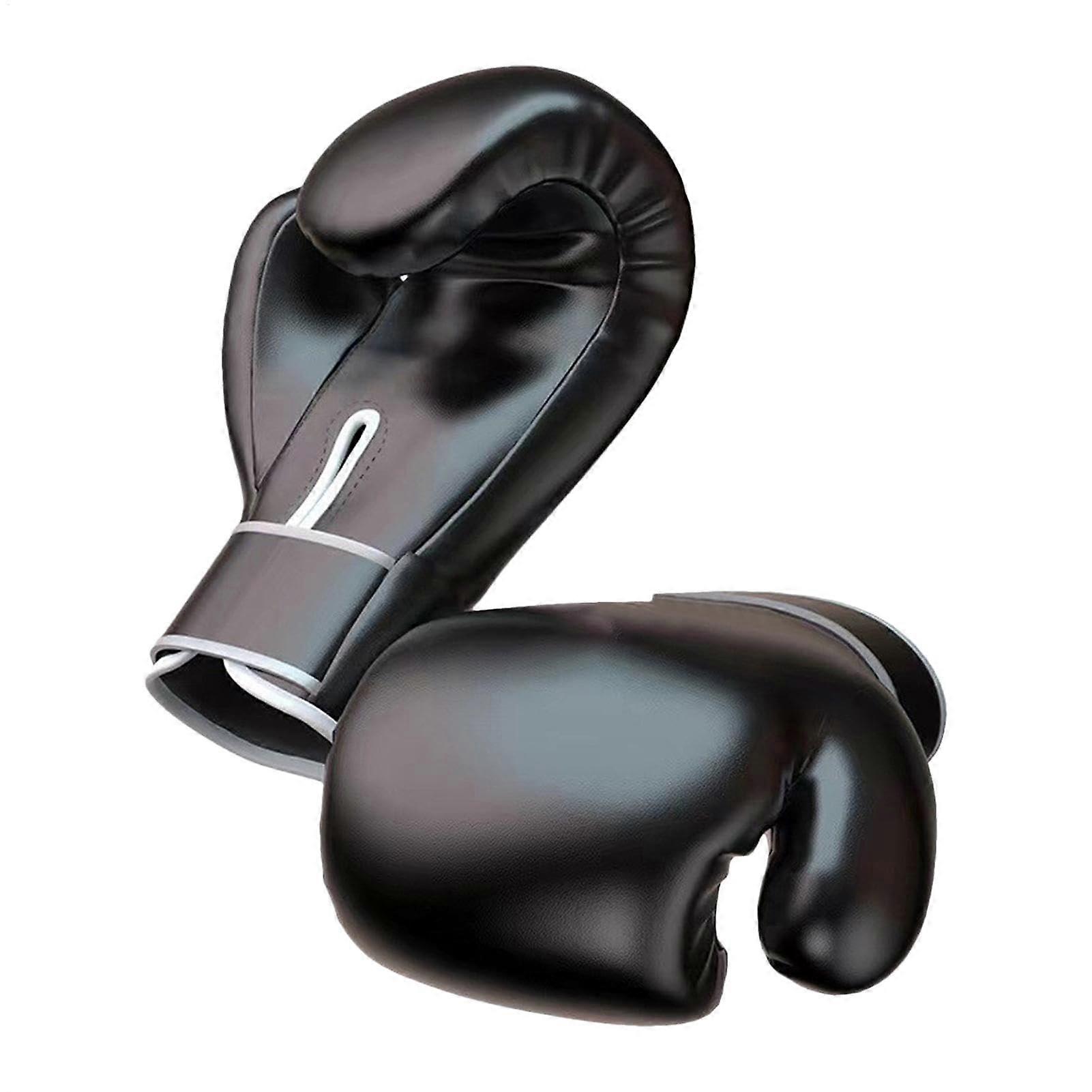 Boxing Gloves 10-Ounce Full Finger Maui Thai Black, Lightweight Training Gloves For Heavy Bag