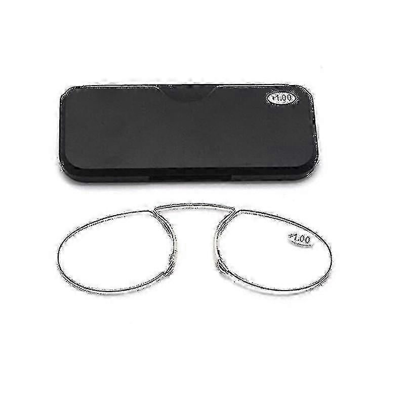 Round Men's Reading Glasses with Pince-Nez Clips and Foam Magnifiers