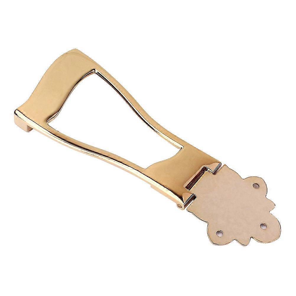 Guitar Tailpiece Bridge Replacement for String Guitars – Includes Mounting Screws, Adjustable Height, Golden Finish