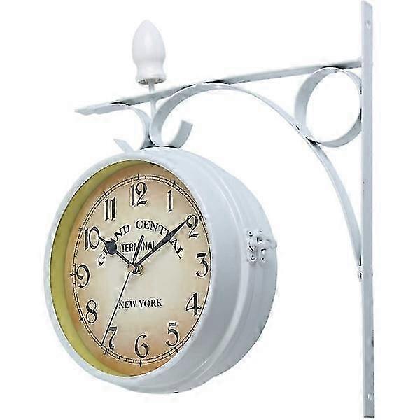 European style double-sided wall clock suitable for various decor styles and home interiors, functional and stylish addition for any space.