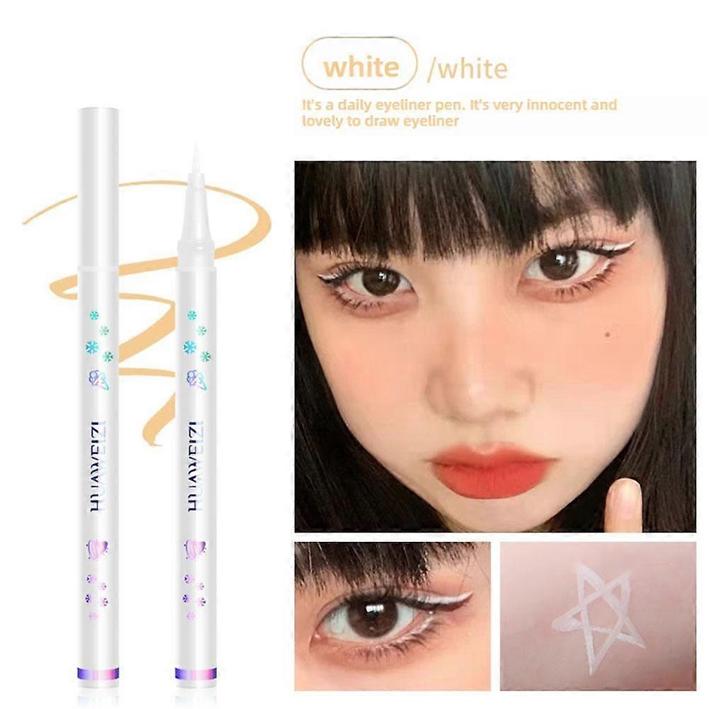 White (B)$ White liquid eyeliner waterproof and oil-proof non-smudged eye silkworm pen ultra-fine color brown eyeliner 0.08G