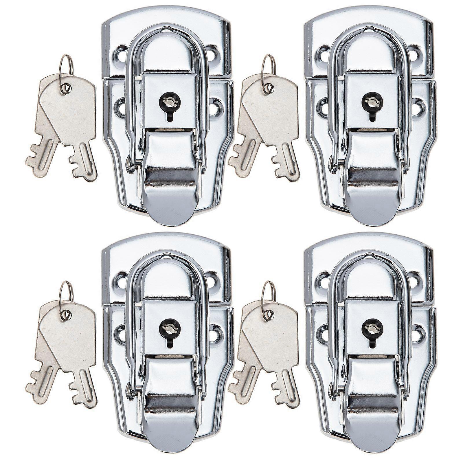 4 Sets Tool Box Lock with Key Tool Box Lock Buckle Toolbox Latch Buckle