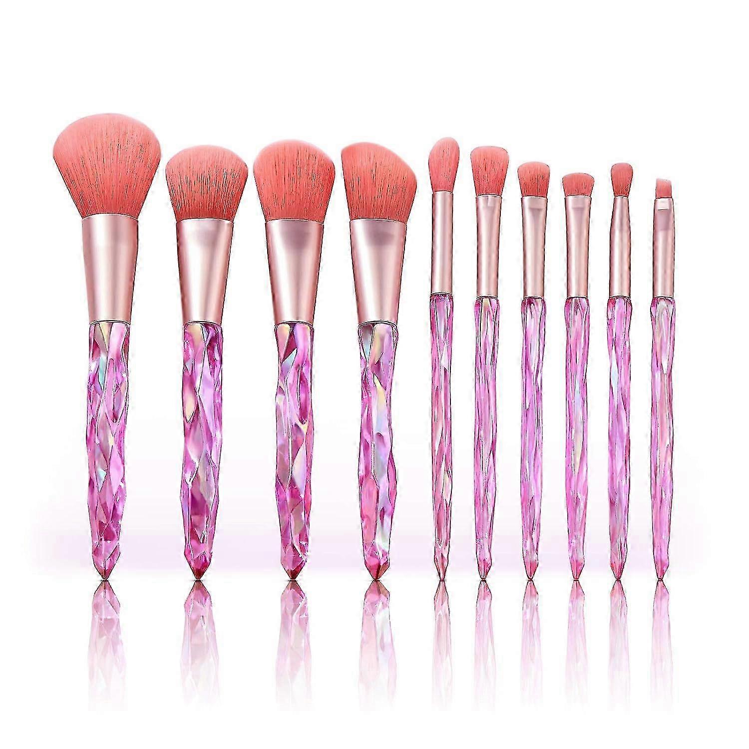 Pink Diamond Handle Professional Makeup Brush Set