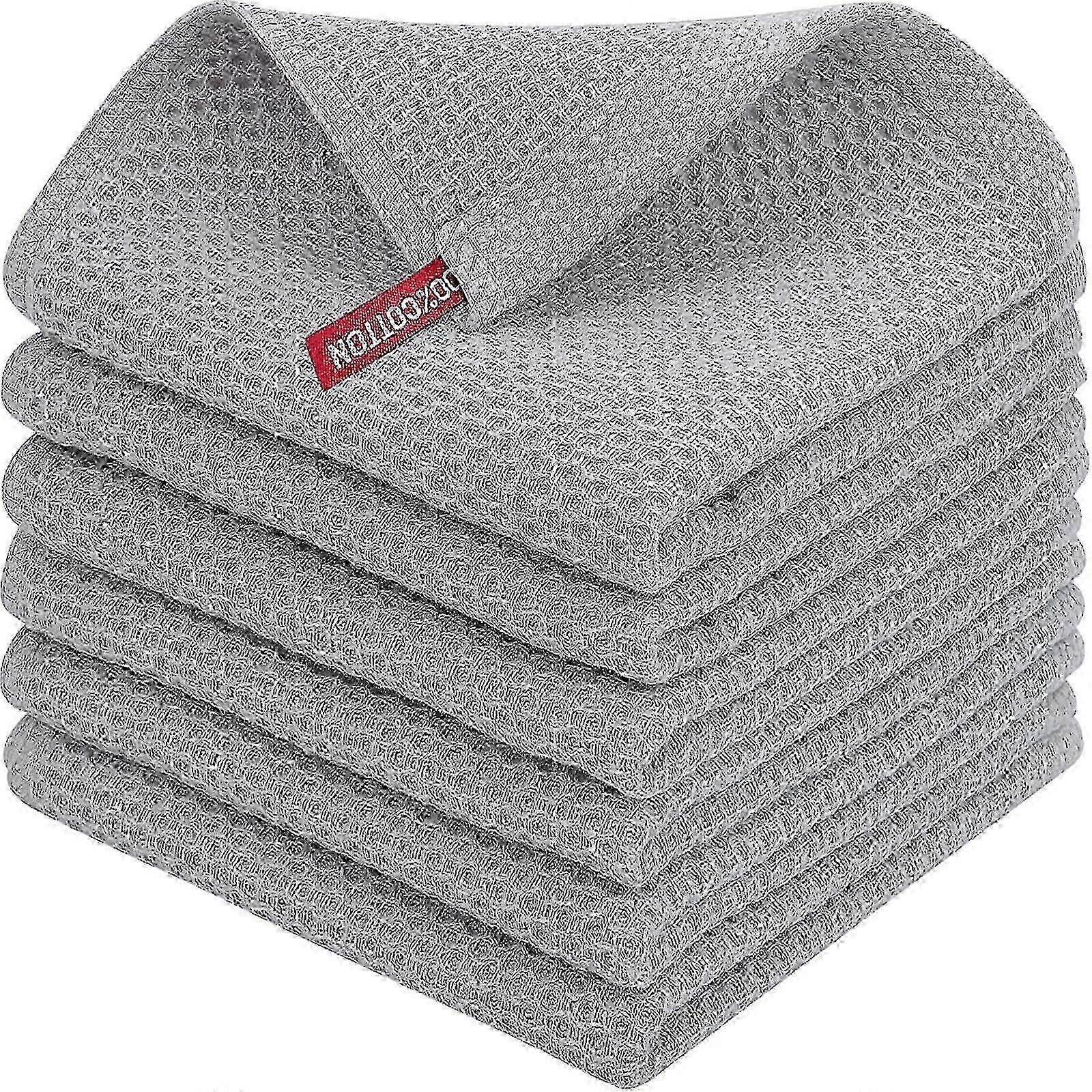 6x 100% cotone morbido strofinacci strofinacci da cucina strofinacci 34x34cm grigio chiaro 50% di sconto