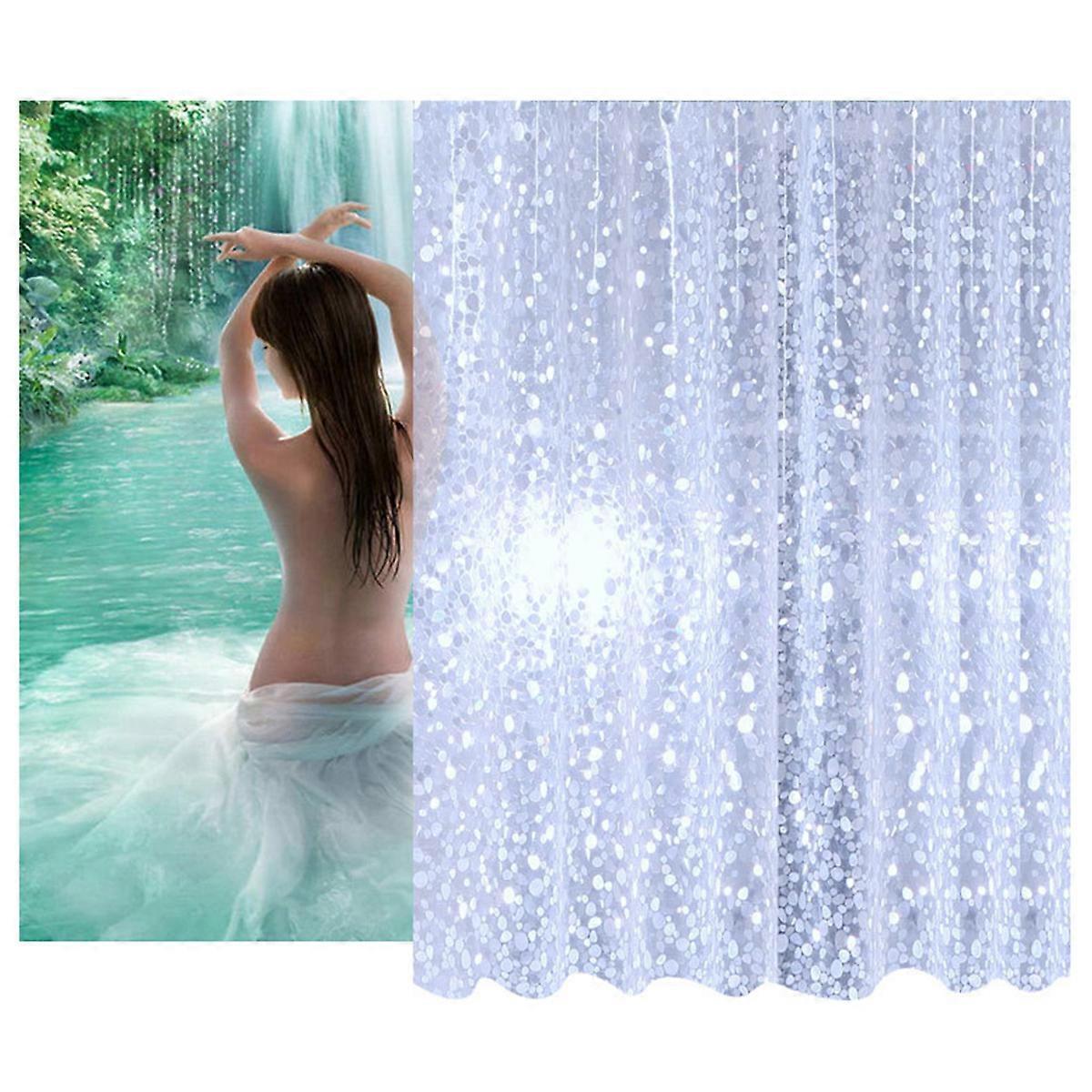 Peva Colorful Shower Curtain PVC Use 180 X 180cm White 1Pack
